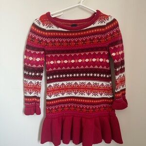 GAP Pink and Red Knit Sweater size 3/4 100% Cotton